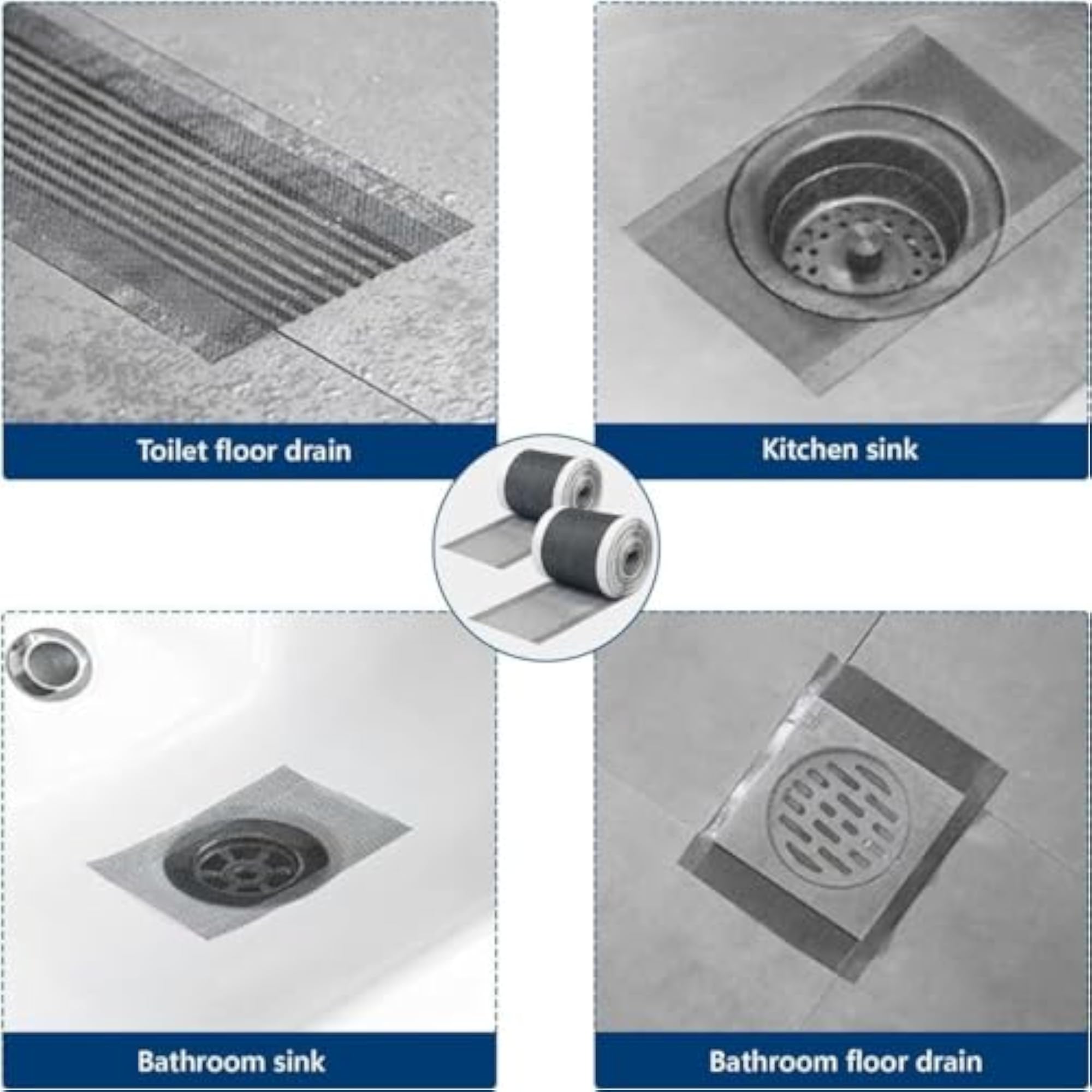 Drain Hair Catcher Roll for Bathroom, Pack of 2